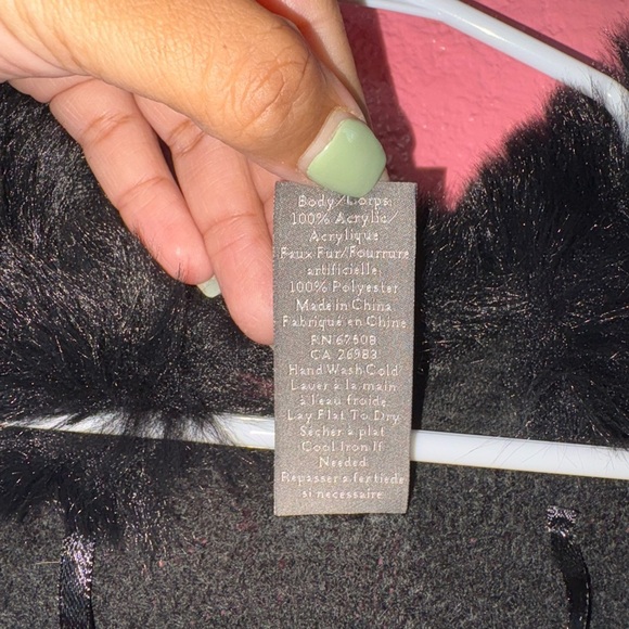 Vince Camuto Black Fur-Trimmed Poncho Sweater - Picture 4 of 5